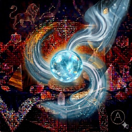  Kadim, oyma desenli koyu ahşap bir masanın üzerinde, altın işlemeli derin lacivert kadife bir örtünün tam ortasında duran, Akuamarin (Aquamarine) kristalinin karakteristik şeffaf buz mavisi ve açık okyanus turkuaz tonlarını barındıran, su gibi berrak ve prizmatik bir 'Sükunet Küresi'. Kürenin içindeki doğal kristalize yapılar ve ışık kırılmaları, kristale derinlik katıyor. Kürenin berrak kalbinden yükselen, mistik bir tütsü dumanı gibi zarifçe kıvrılan buz mavisi, gümüşi beyaz ve kıvılcımlı mistik enerji hüzmeleri, hemen arkasındaki antik cam kumsaatiyle bütünleşiyor. Kumsaatinin içinden akan altın yaldızlı kumlar, bu dinginlik, cesaret ve berrak ifadeyi temsil eden serinletici akışla sarmalanmış. Masanın solunda şeffaf kristal kuvars piramitleri ve altın parıltılı kaplan gözü kütleleri, sağında ise ham ametist parçaları dağınık bir mistik kompozisyon oluşturuyor. Sol üst köşede parıldayan altın bir Aslan burcu sembolü ve arka planda parıldayan yıldız haritaları, astrolojik sembollerle kozmik bir atmosfer yaratıyor. Sağ alt köşede, zarif bir altın stant üzerinde duran bu özel Akuamarin küresinin önünde dairesel, minimalist, zarif bir dijital AI sanat imza sembolü (A) ve markanın lüks estetiği entegre edilmiş. Görsel, profesyonel sinematik ışıklandırma ve derin bokeh efekti ile mistik ve sofistike bir 'yaşayan tablo' atmosferine sahip, 1024x1024 kare formatında bir dijital sanat çalışması. Bu görsel, 'Mistik Zaman Masası: Akuamarin Sükuneti'nin imza eseridir