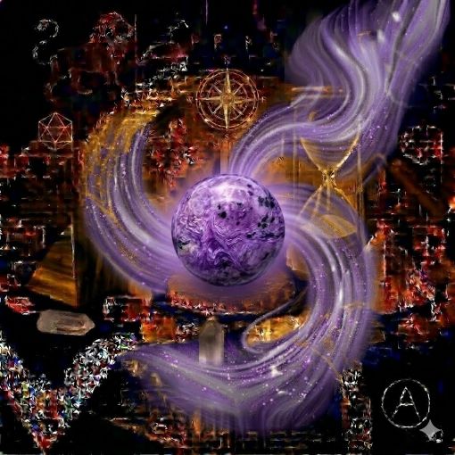  Kadim, oyma desenli koyu ahşap bir masanın üzerinde, altın işlemeli derin lacivert kadife bir örtünün tam ortasında duran, Çeroit (Charoite) kristalinden yapılmış, karakteristik karmaşık lavanta, lila, menekşe rengi, mor ve füme-siyah inklüzyonlar barındıran, ipeksi-mumsu bir parlaklığa ve karmaşık, girdaplı bir iç dokuya sahip 'Dönüşüm Küresi'. Kürenin asil mor gövdesinden yükselen, mistik bir tütsü dumanı gibi zarifçe kıvrılan ipeksi lila, menekşe, gümüşi beyaz ve dumanlı mor mistik enerji hüzmeleri, hemen arkasındaki antik cam kumsaatiyle bütünleşiyor. Kumsaatinin içinden akan altın yaldızlı kumlar, bu ruhsal dönüşümü, bilgeliği ve zihinsel dönüşümü temsil eden asil akışla sarmalanmış. Masanın solunda şeffaf kristal kuvars piramitleri ve altın parıltılı kaplan gözü kütleleri, sağında ise ham ametist parçaları dağınık bir mistik kompozisyon oluşturuyor. Sol üst köşede parıldayan altın bir Aslan burcu sembolü ve arka planda altın yıldız haritaları kozmik bir atmosfer yaratıyor. Sağ alt köşede, zarif bir altın stant üzerinde duran bu özel Çeroit küresinin önünde dairesel, minimalist, zarif bir dijital AI sanat imza sembolü (A) ve markanın lüks estetiği entegre edilmiş. Görsel, profesyonel sinematik ışıklandırma ve derin bokeh efekti ile mistik, asil, enerjik ve sofistike bir 'yaşayan tablo' atmosferine sahip, 1024x1024 kare formatında bir dijital sanat çalışması. Bu görsel, 'Mistik Zaman Masası: Çeroit Dönüşümü'nün imza eseridir.