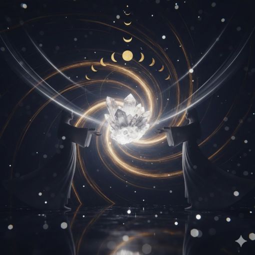  Mistik Fal D&uuml;nyası G&uuml;n&uuml;n Kozmik Enerjisi - 16 Şubat 2026: Ay Fazları ve Kozmik Spiraller Eşliğinde Enerji &Ccedil;alışması Yapan Spirit&uuml;el Fig&uuml;rler