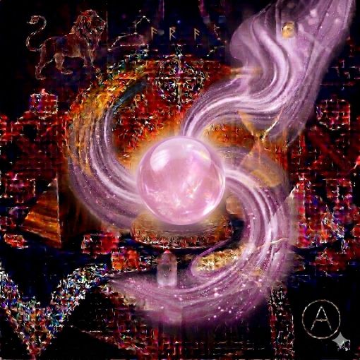  Kadim, oyma desenli koyu ahşap bir masanın üzerinde, altın işlemeli derin lacivert kadife bir örtünün tam ortasında duran, narin pembe, lila ve pastel eflatun tonlarında, yarı saydam ve ipeksi ışık yansımalarına sahip Kunzit (Kunzite) kristalinden yapılmış 'Koşulsuz Sevgi Küresi'. Kürenin yumuşak kalbinden yükselen, mistik bir tütsü dumanı gibi zarifçe kıvrılan pastel pembe, lavanta rengi ve parıltılı gümüşi dumanlı mistik enerji hüzmeleri, hemen arkasındaki antik cam kumsaatiyle bütünleşiyor. Kumsaatinin içinden akan altın yaldızlı kumlar, bu şefkat, duygusal şifa ve melek enerjisini temsil eden narin akışla sarmalanmış. Masanın solunda şeffaf kristal kuvars piramitleri ve altın parıltılı kaplan gözü kütleleri, sağında ise ham ametist parçaları dağınık bir mistik kompozisyon oluşturuyor. Sol üst köşede parıldayan altın bir Aslan burcu sembolü ve arka planda altın yıldız haritaları kozmik bir atmosfer yaratıyor. Sağ alt köşede, zarif bir altın stant üzerinde duran bu özel Kunzit küresinin önünde dairesel, minimalist, zarif bir dijital AI sanat imza sembolü (A) ve markanın lüks estetiği entegre edilmiş. Görsel, profesyonel sinematik ışıklandırma ve derin bokeh efekti ile mistik ve sofistike bir 'yaşayan tablo' atmosferine sahip, 1024x1024 kare formatında bir dijital sanat çalışması. Bu görsel, 'Mistik Zaman Masası: Kunzit Şefkati'nin imza eseridir.