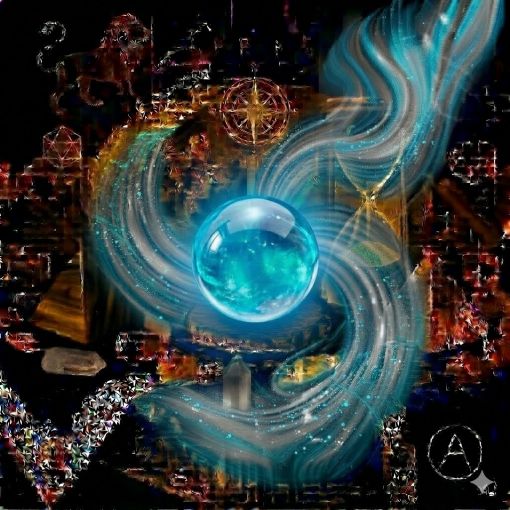  Kadim, oyma desenli koyu ahşap bir masanın üzerinde, altın işlemeli derin lacivert kadife bir örtünün tam ortasında duran, Mavi Kalsedon (Blue Chalcedony / Mavi Agat) kristalinden yapılmış, karakteristik karmaşık uçuk gök mavisi, lavanta mavisi, dumanlı turkuaz ve nane yeşili tonlarında, yarı saydam, ipeksi-mumsu bir parlaklığa ve karmaşık, girdaplı bir iç dokuya sahip 'İfade Küresi'. Kürenin bilge turkuaz-mavi gövdesinden yükselen, mistik bir tütsü dumanı gibi zarifçe kıvrılan ipeksi elektrik mavisi, gümüşi beyaz ve dumanlı turkuaz mistik enerji hüzmeleri, hemen arkasındaki antik cam kumsaatiyle bütünleşiyor. Kumsaatinin içinden akan altın yaldızlı kumlar, bu dürüst ifadeyi, bilgeliği ve boğaz çakrası şifasını temsil eden asil akışla sarmalanmış. Masanın solunda şeffaf kristal kuvars piramitleri ve altın parıltılı kaplan gözü kütleleri, sağında ise ham ametist parçaları dağınık bir mistik kompozisyon oluşturuyor. Sol üst köşede parıldayan altın bir Aslan burcu sembolü ve arka planda altın yıldız haritaları kozmik bir atmosfer yaratıyor. Sağ alt köşede, zarif bir altın stant üzerinde duran bu özel Mavi Kalsedon küresinin önünde dairesel, minimalist, zarif bir dijital AI sanat imza sembolü (A) ve markanın lüks estetiği entegre edilmiş. Görsel, profesyonel sinematik ışıklandırma ve derin bokeh efekti ile mistik, rüya gibi, asil ve sofistike bir 'yaşayan tablo' atmosferine sahip, 1024x1024 kare formatında bir dijital sanat çalışması. Bu görsel, 'Mistik Zaman Masası: Mavi Kalsedon İfadesi'nin imza eseridir.