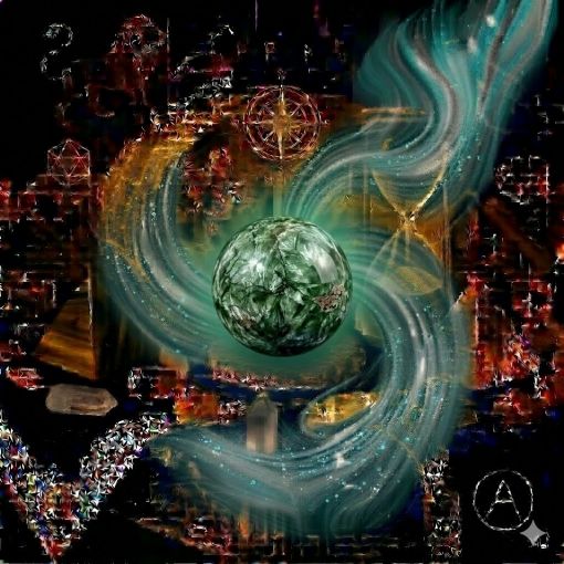  Kadim, oyma desenli koyu ahşap bir masanın üzerinde, altın işlemeli derin lacivert kadife bir örtünün tam ortasında duran, Serafinit (Seraphinite / Kanatlı Yeşil Klinochlor) kristalinden yapılmış, karakteristik zengin orman yeşili zemin üzerine narin gümüşi-beyaz renkli tüylü 'kanat' benzeri desenler ve lifli yapılar barındıran, ipeksi-mumsu bir parlaklığa ve karmaşık, girdaplı bir iç dokuya sahip 'Melek Küresi'. Kürenin şifalı yeşil gövdesinden yükselen, mistik bir tütsü dumanı gibi zarifçe kıvrılan ipeksi nane yeşili, zümrüt yeşili ve gümüşi beyaz mistik enerji hüzmeleri, hemen arkasındaki antik cam kumsaatiyle bütünleşiyor. Kumsaatinin içinden akan altın yaldızlı kumlar, bu kalp şifasını, aydınlanmayı ve melek bağlantısını temsil eden asil akışla sarmalanmış. Masanın solunda şeffaf kristal kuvars piramitleri ve altın parıltılı kaplan gözü kütleleri, sağında ise ham ametist parçaları dağınık bir mistik kompozisyon oluşturuyor. Sol üst köşede parıldayan altın bir Aslan burcu sembolü ve arka planda altın yıldız haritaları kozmik bir atmosfer yaratıyor. Sağ alt köşede, zarif bir altın stant üzerinde duran bu özel Serafinit küresinin önünde dairesel, minimalist, zarif bir dijital AI sanat imza sembolü (A) ve markanın lüks estetiği entegre edilmiş. Görsel, profesyonel sinematik ışıklandırma ve derin bokeh efekti ile mistik, narin, asil, melek ruhlu ve sofistike bir 'yaşayan tablo' atmosferine sahip, 1024x1024 kare formatında bir dijital sanat çalışması. Bu görsel, 'Mistik Zaman Masası: Serafinit Kalp Şifası'nın imza eseridir.