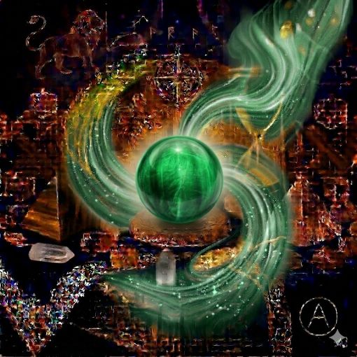  Kadim, oyma desenli koyu ahşap bir masanın üzerinde, altın işlemeli derin lacivert kadife bir örtünün tam ortasında duran, Zümrüt (Emerald) kristalinden yapılmış, karakteristik canlı çimen yeşili, orman yeşili ve yosun yeşili tonlarında, yarı saydam, içinde doğal 'bahçe' (jardin) inklüzyonları barındıran, kadifemsi ve kristalize bir dokuya sahip 'Bolluk Küresi'. Kürenin canlı yeşil gövdesinden yükselen, mistik bir tütsü dumanı gibi zarifçe kıvrılan ipeksi yeşil, kireç yeşili ve gümüşi beyaz mistik enerji hüzmeleri, hemen arkasındaki antik cam kumsaatiyle bütünleşiyor. Kumsaatinin içinden akan altın yaldızlı kumlar, bu kalp şifası, bolluk ve refahı temsil eden güçlü akışla sarmalanmış. Masanın solunda şeffaf kristal kuvars piramitleri ve altın parıltılı kaplan gözü kütleleri, sağında ise ham ametist parçaları dağınık bir mistik kompozisyon oluşturuyor. Sol üst köşede parıldayan altın bir Aslan burcu sembolü ve arka planda altın yıldız haritaları kozmik bir atmosfer yaratıyor. Sağ alt köşede, zarif bir altın stant üzerinde duran bu özel Zümrüt küresinin önünde dairesel, minimalist, zarif bir dijital AI sanat imza sembolü (A) ve markanın lüks estetiği entegre edilmiş. Görsel, profesyonel sinematik ışıklandırma ve derin bokeh efekti ile mistik ve sofistike bir 'yaşayan tablo' atmosferine sahip, 1024x1024 kare formatında bir dijital sanat çalışması. Bu görsel, 'Mistik Zaman Masası: Zümrüt Bolluğu'nun imza eseridir.